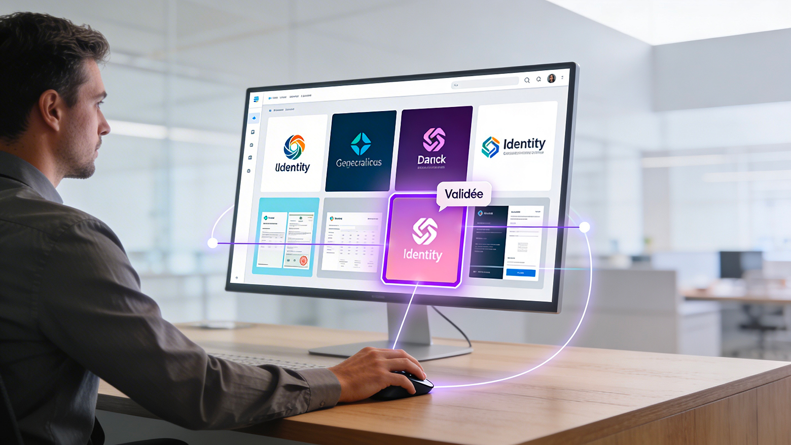 IA générative et branding : visuels on-brand validés sur écran